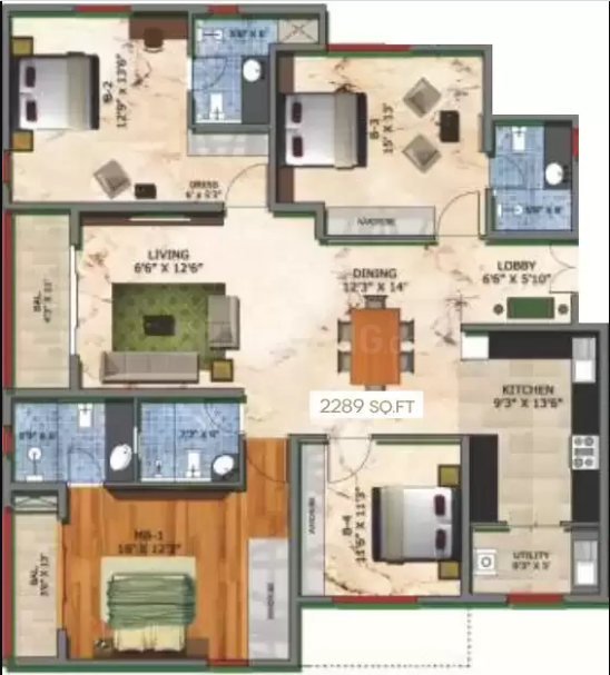 Dimand-city-vyoma-Floorplan4BHK