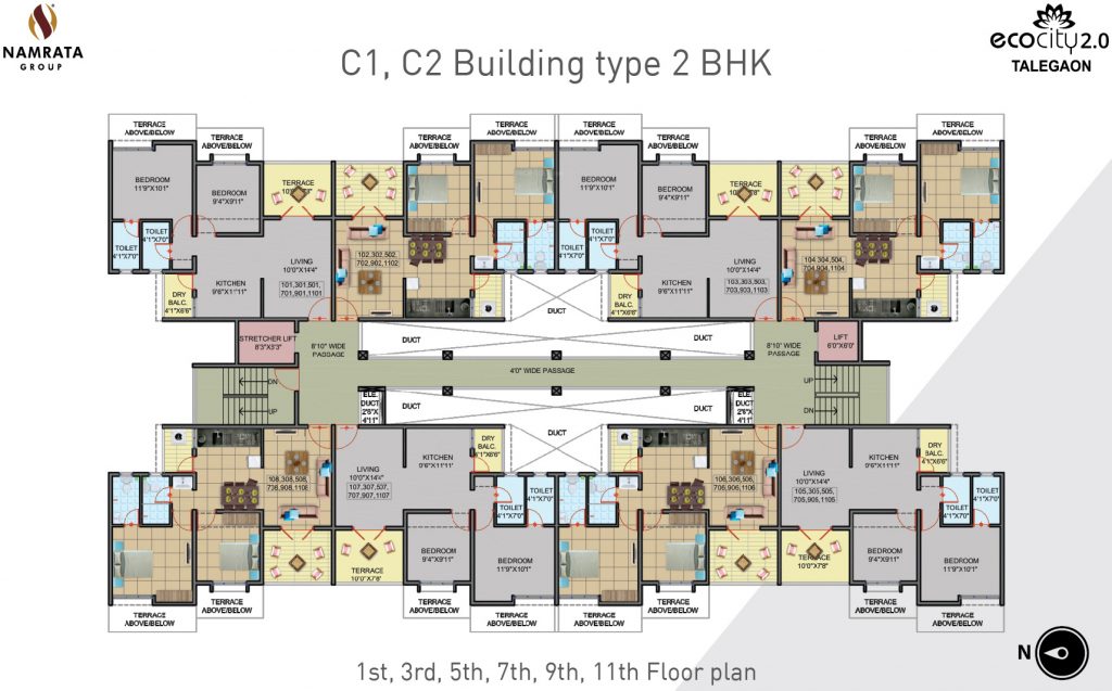 Eco city 2 BHK floor plan