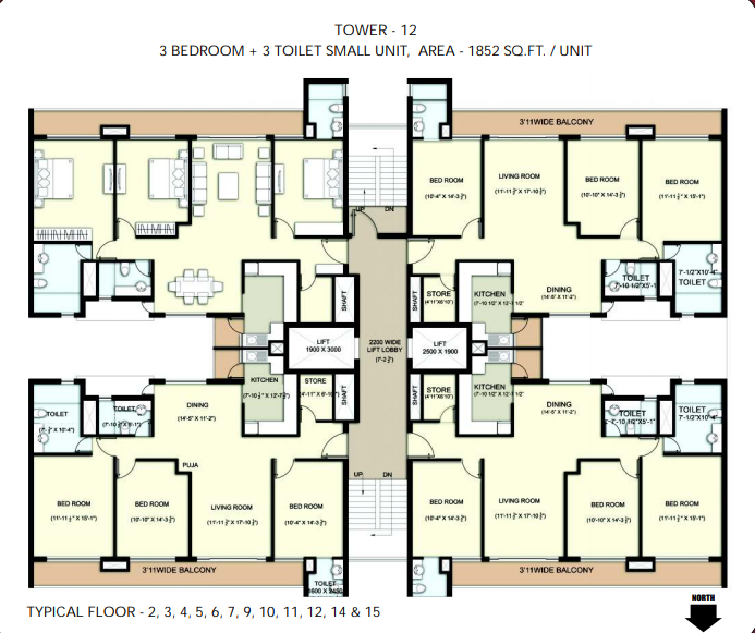 TVH Aurora Township-Floorplan3bhk