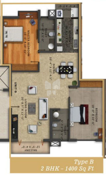 foundation-one-2BHK-Floor-plan