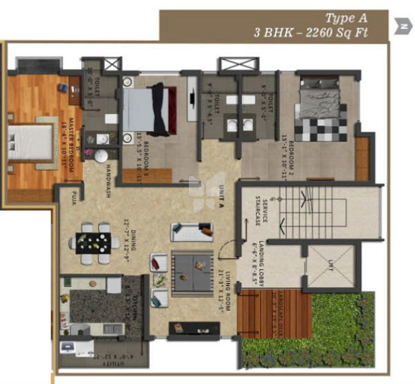 foundation-one-3BHK-Floor-plan