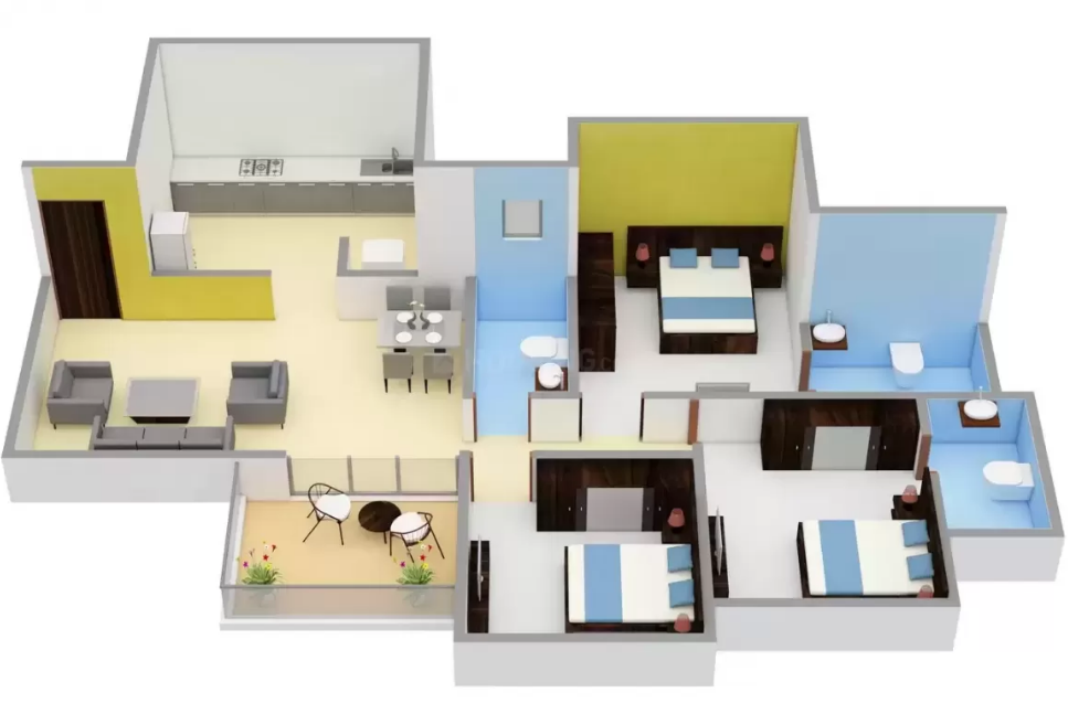 K-Ville-3BHKfloorplan