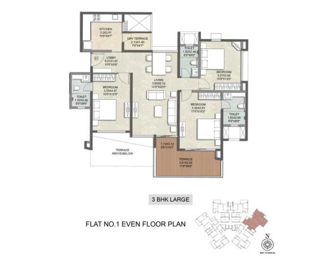 Kalpataru Exquisite Wing 3-Floorplan