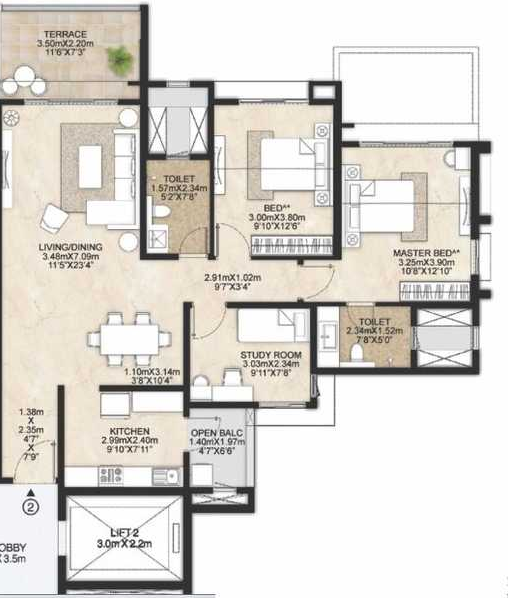 Mahindra Antheia-floor-plan