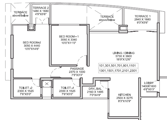 Pharande-Puneville-2BHK-floorplan