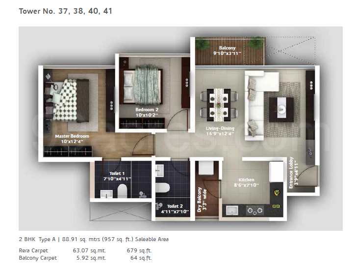 1, 2, 3, 4 BHK flat in Magarpatta Road Amanora Adreno