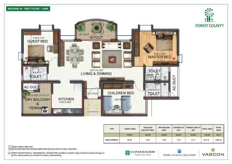 Vascon Forest County Ph 3-Floor Plan